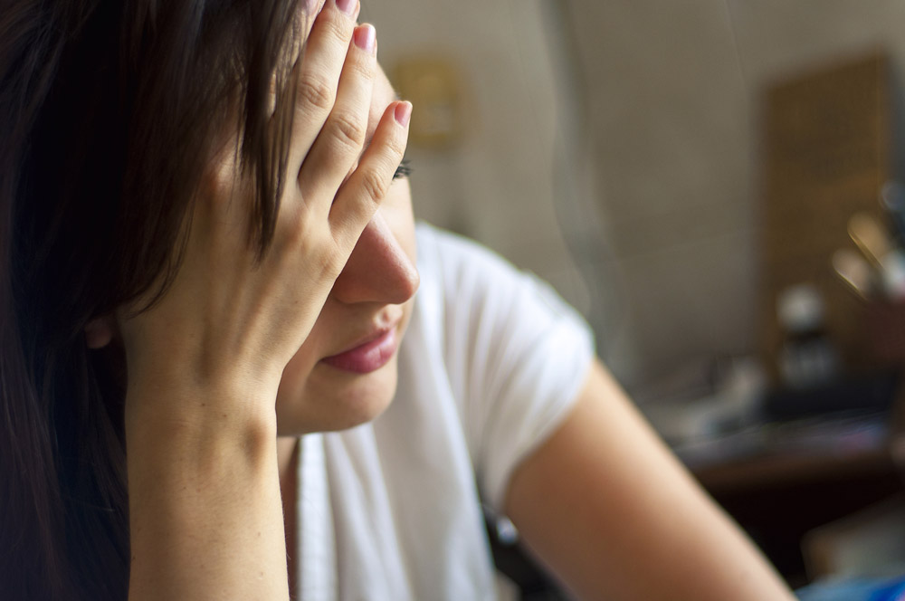 Young women suffering from negative effects of stress