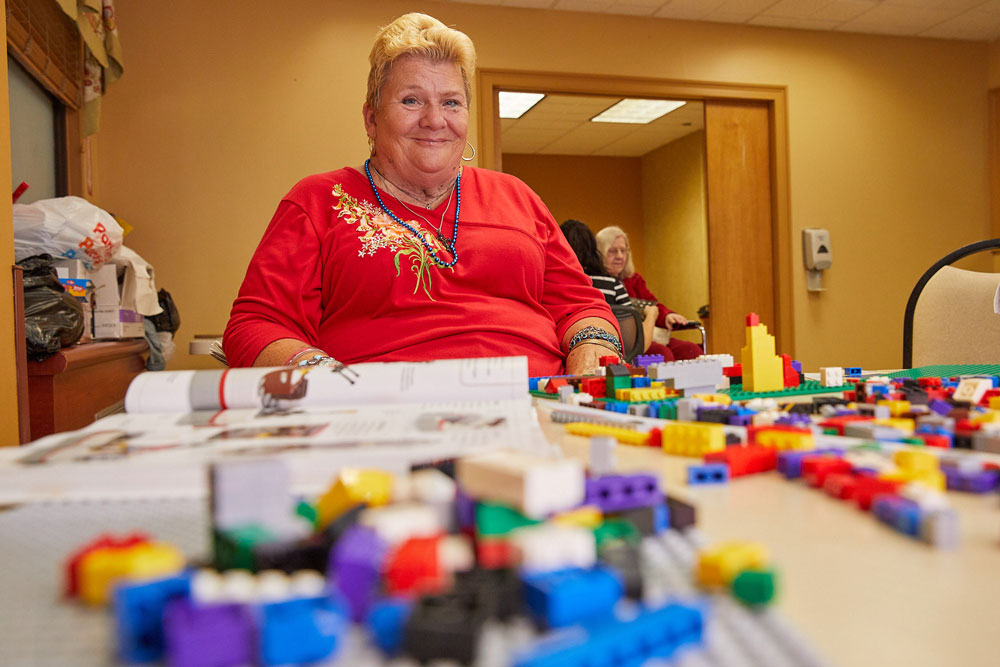 Senior women playing puzzle games as an exercise for brain function