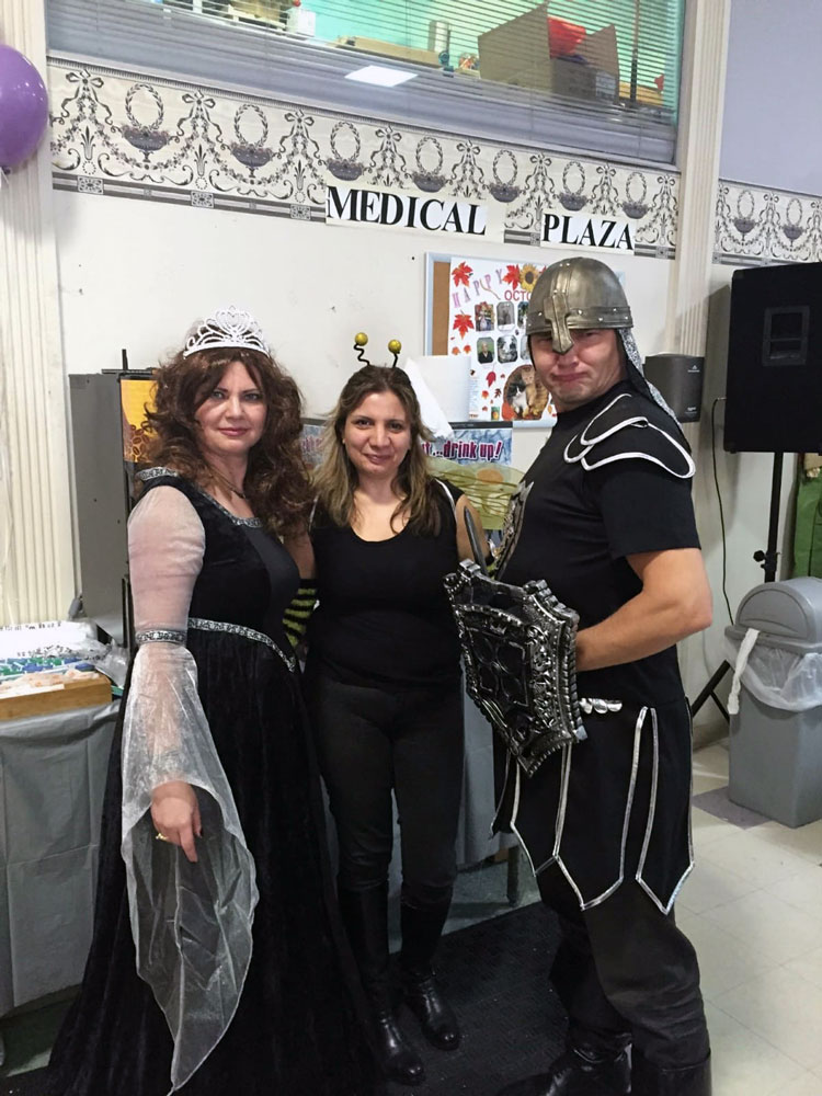 Fairview ADC residents enjoying Halloween party during a recreation event to help prevent mental aging.
